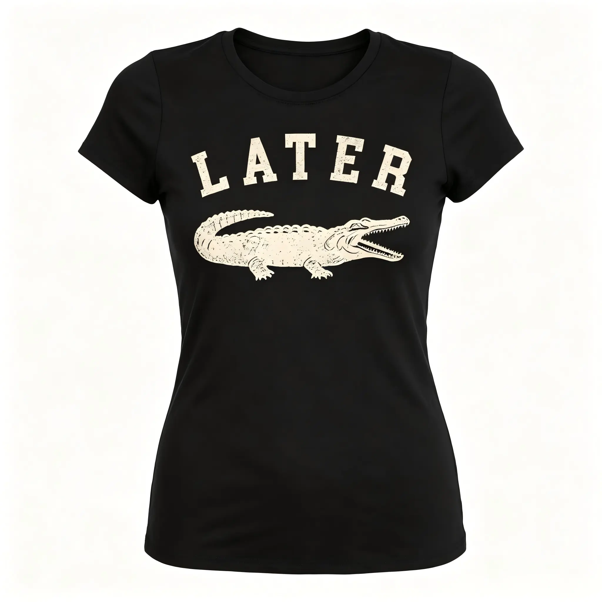 Womens Later Alligator T Shirt Funny Gator Joke Saying Tee for Ladies Funny Womens T Shirts Cute Vintage Fashion Casual Ladies T-Shirt Gift Sarcastic Tops for Women Funny Animal Top Women's Novelty Tees Dark Grey