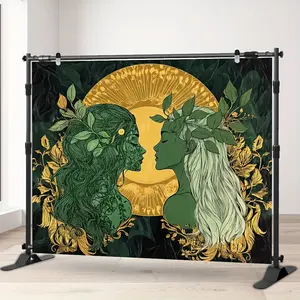 Sun Moon Goddess Mandala Backdrop Party Backdrop Birthday Decoration Photo Background Wall Decor Event Decoration Photography Background Celestial Festival Holiday Indoor Outdoor Premium Polyester Fabric
