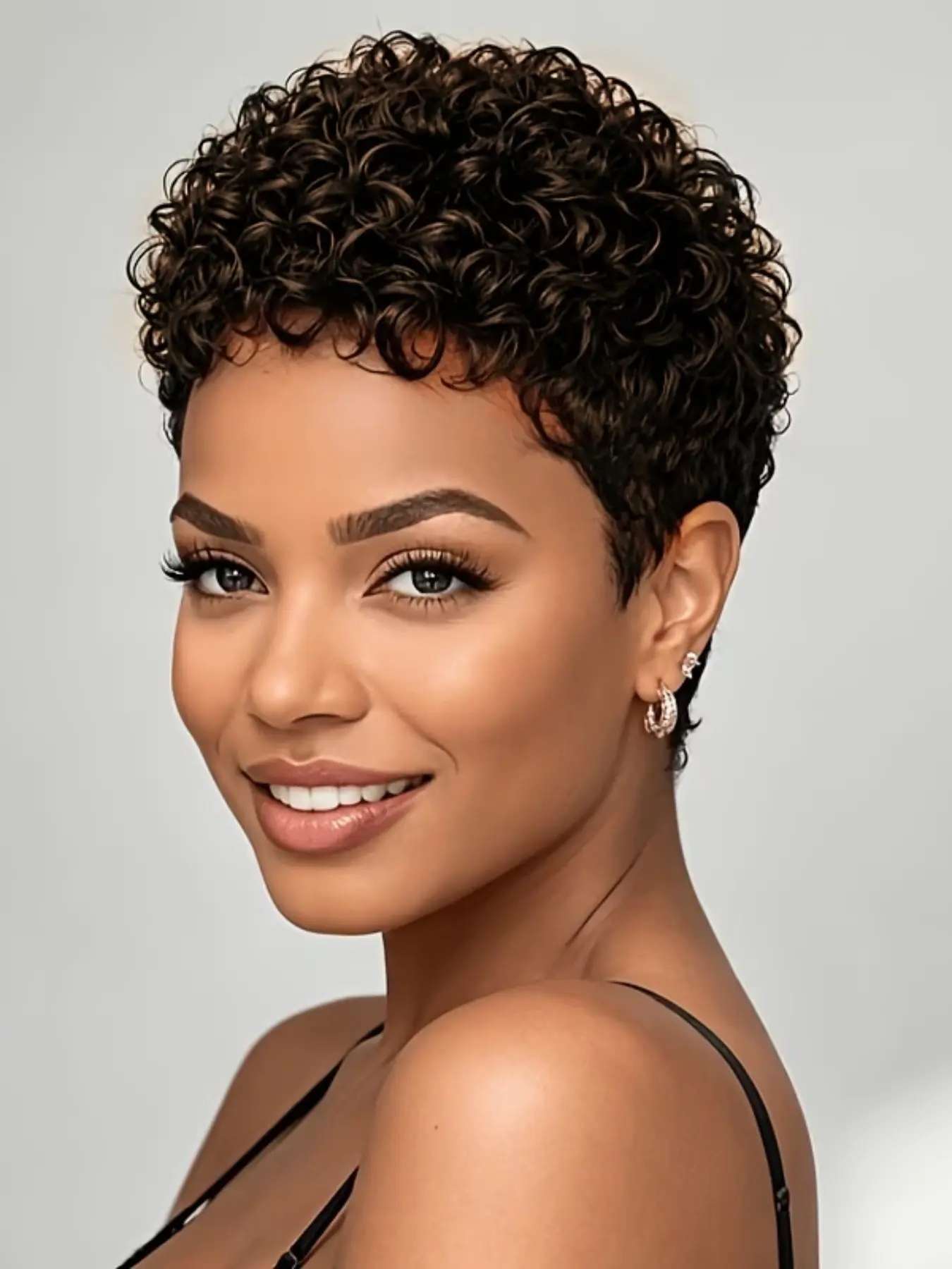 Wig with Bangs for Women, Real Hair Curling Fairy Wig, Suitable for Short Layered Hairstyles, Perfect for Daily Use