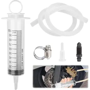 Bleeder Kit, Hydraulic Disc  Bleeding Kit with 100ML  50cm Hose, Reverse Brakes Bleeder, Brakes Fluid Flush Kits for   Scooters Repair Maintenance