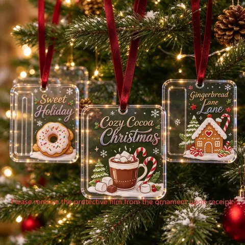 Clear Acrylic Money Holder, Christmas Tree Ornament, Fits Euro & Paper Bills, Fun Holiday Decoration, Tree Decorations, Surprise Gift, Xmas Gifts for Family