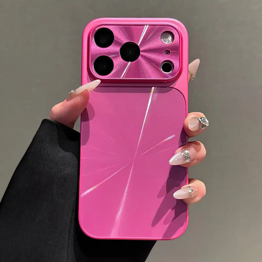 Light Luxury Aurora Series CD Pattern Electroplating is suitable for IP17promax, with precise hole positioning and full protection, exquisite phone case for IP16/15promax 17 pro pretty drop-proof, Accessories, Phone Cover