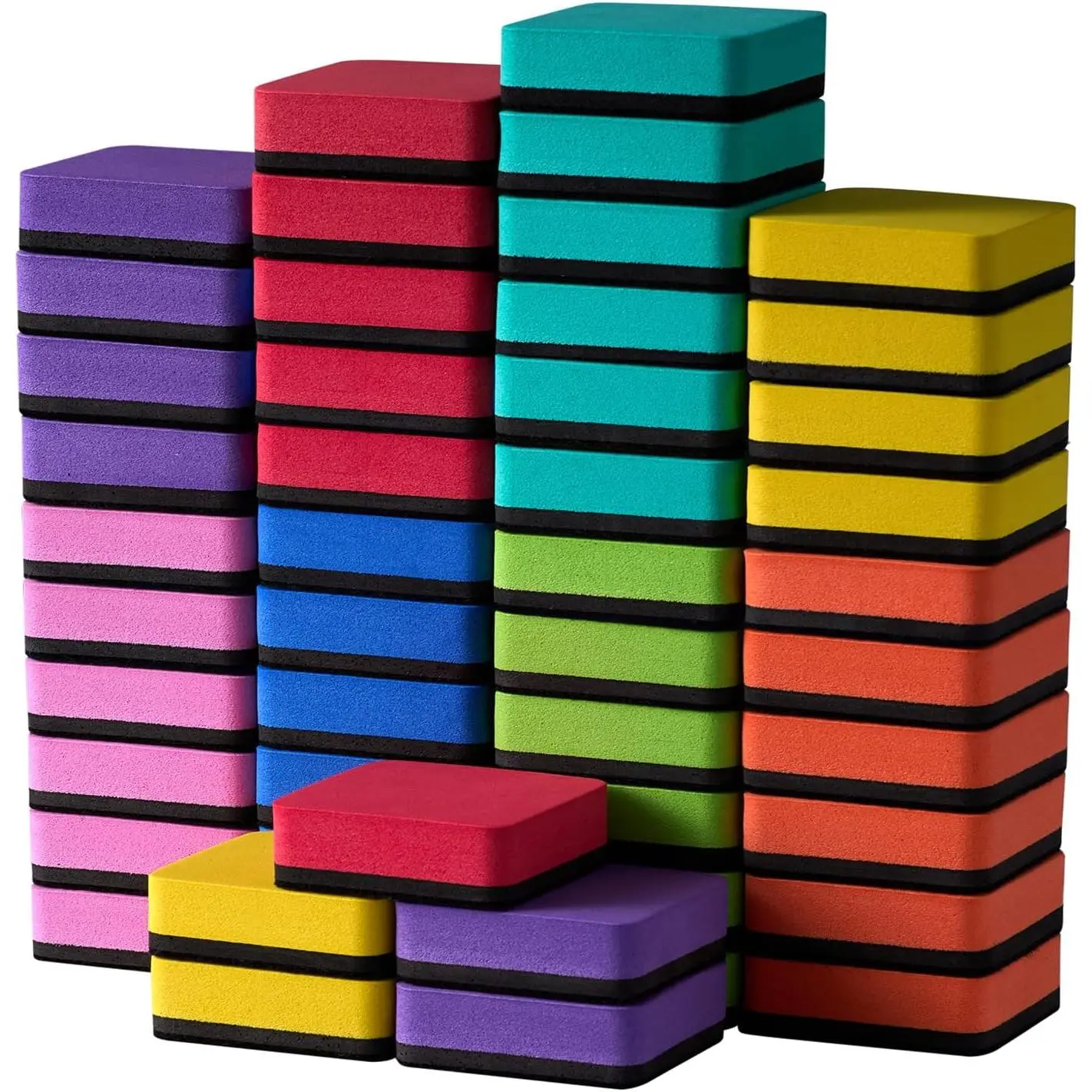 48 Pack  Whiteboard Dry Erase Erasers for Classroom School | Whiteboard Dry Erase Erasers Chalkboard Cleansers for School Supplies and Office Classroom and Teacher  Haves 8 Color