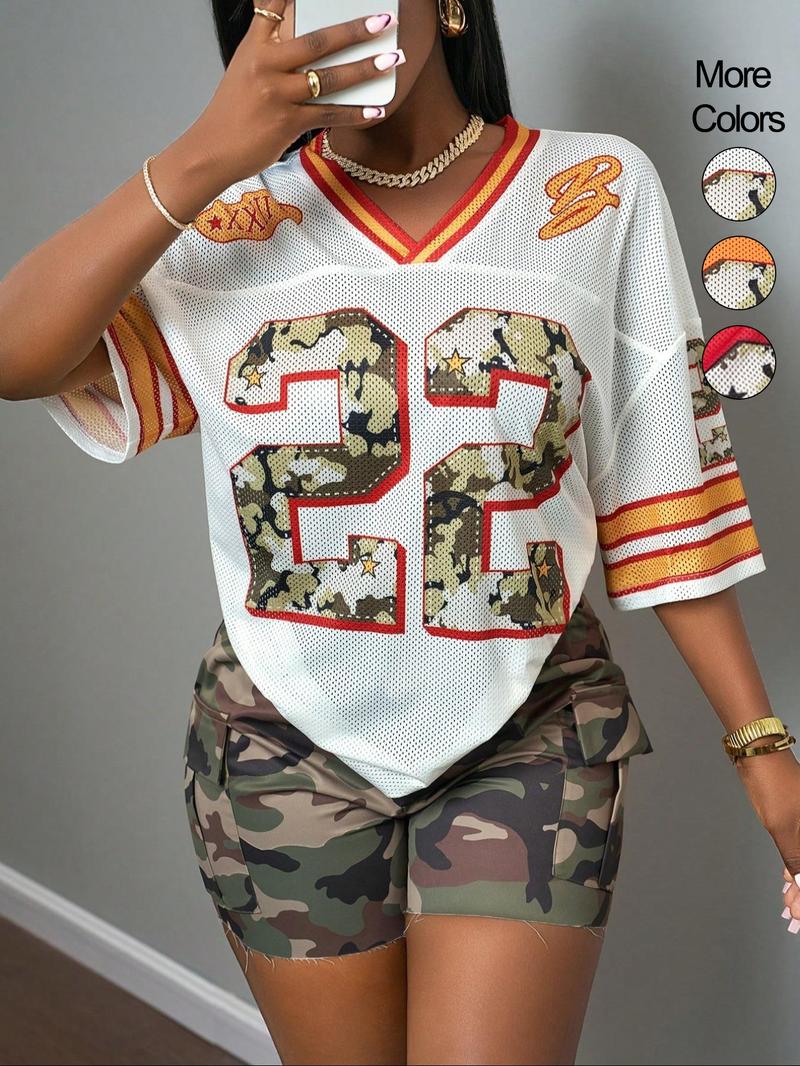 Women's Figure Print T-shirt, Casual Loose Short Sleeve Tee, Women's Top for Daily Wear, Casual Style Tee, Summer