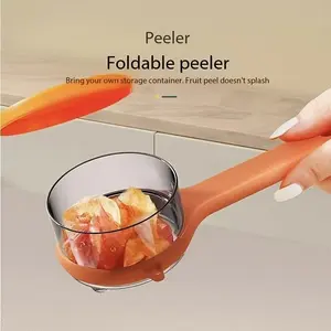 Multi-functional Peeler with Visible Storage, Kitchen Household Apple Asparagus Pear Peeler with Built-in Storage Compartment, Peeling Knife