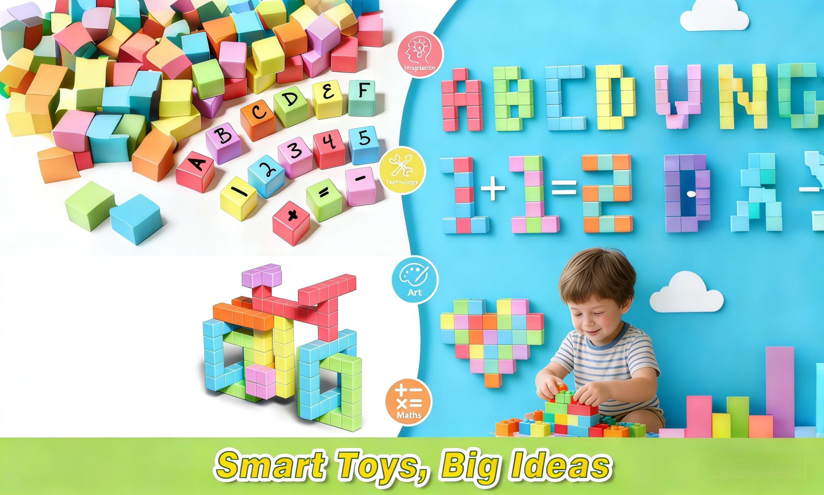 Magnetic Blocks for Toddlers Toys, Magnetic Building Cubes Toy for Sensory STEM Autism Education Preschool, Sensory - Montessori - Autism - Magnetic Toys for Kids Ages 3-5 4-8