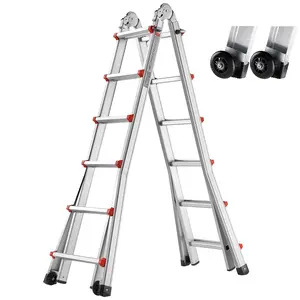 【DealsForYouDays】VEVOR Telescoping Ladder A Frame, 20.5 FT Compact Aluminum Extension Ladder, Multi-Function Portable Collapsible RV Ladder, Telescopic Ladder for Homework Stairs Indoor Outdoor Roof, 330lb Load
