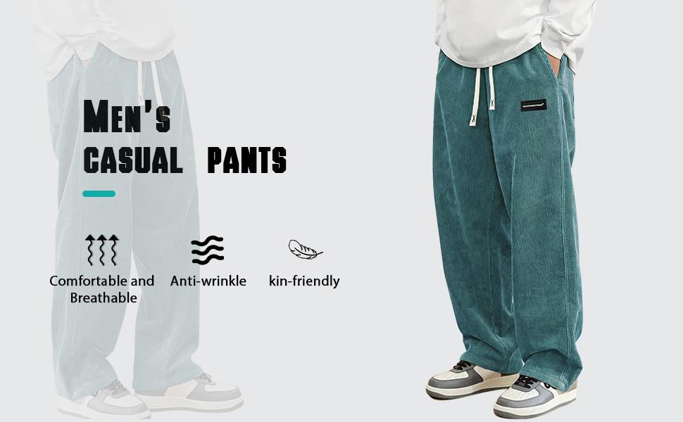 Men's Thermal Winter Pants - Beige Casual & Formal Trousers | Thickened Cold Weather Sweatpants with Drawstring Waist, Non-Stretch Easy-Care Fabric | Office, Outdoor, Everyday Wear (Regular Fit)