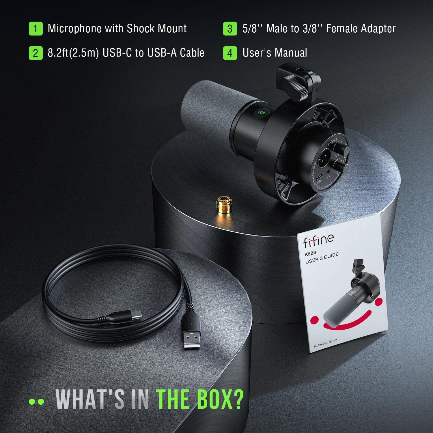 Dynamic Microphone, XLR/USB Podcast Recording PC Microphone for Vocal Voice-Over Streaming, Studio Metal Mic with Mute, Headphone Jack, Monitoring Volume Control, Windscreen-Amplitank K688 Dynamic Microphone, XLR/USB Podcast Recording PC Microphone for Vocal Voice-Over Streaming, Studio Metal Mic with Mute, Headphone Jack, Monitoring Volume Control, Windscreen-Amplitank K688