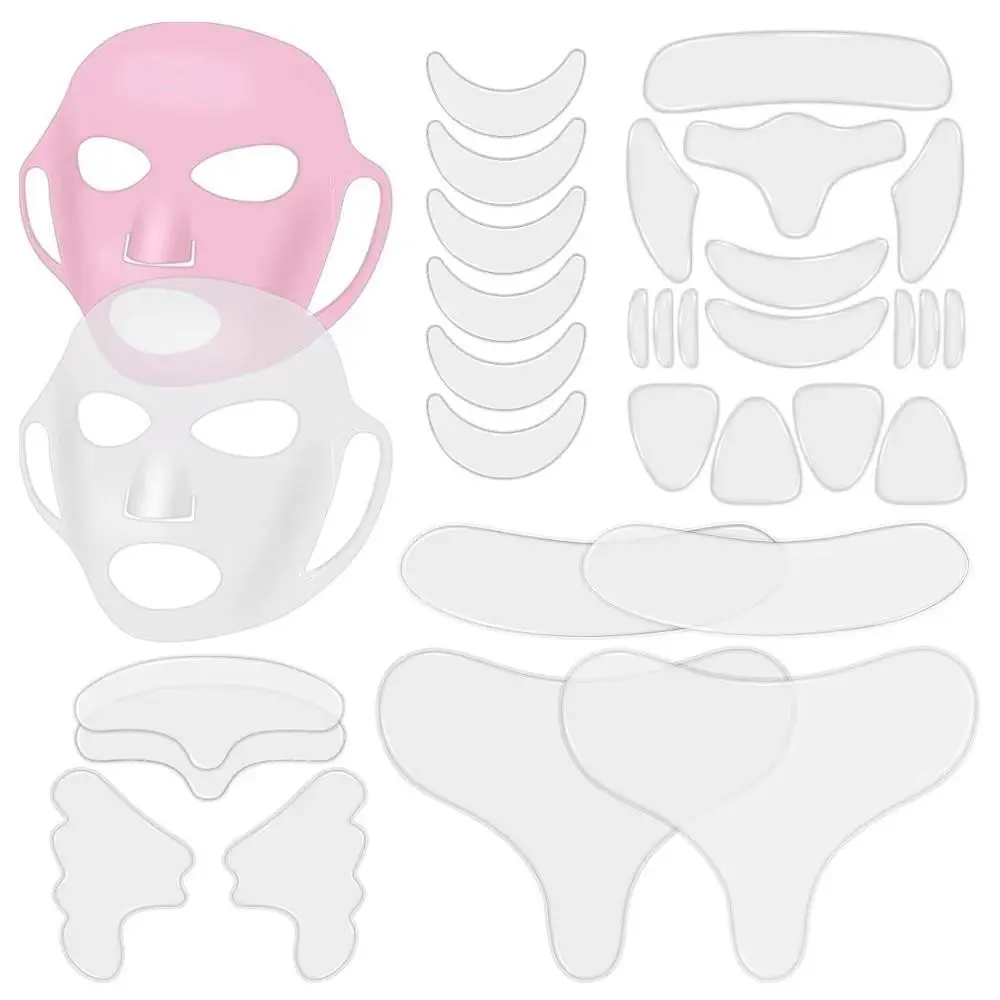Reusable Silicone Face Patches, 1 Set At Home Facial Face Lifting Sticker & Chest & Neck Patches, Skin Care Tools for Women