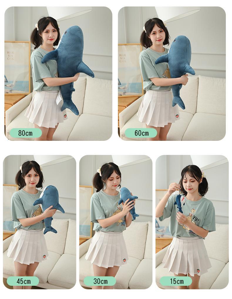 30-120CM Gaint Shark Whale Plush Pillow Gray Blue Pink Shark Stuffed Doll Warm Hug Pillow Cushion Toys Sofa Home Decoration