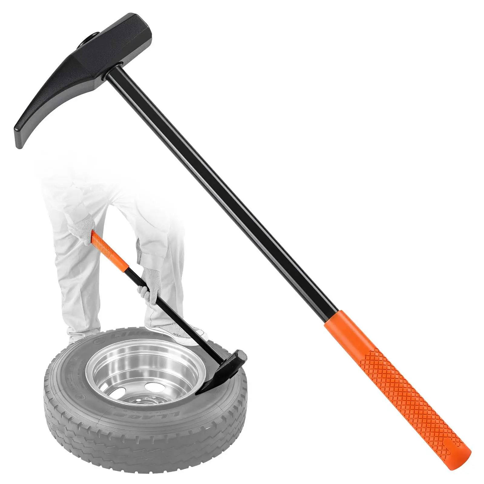 VEVOR Tire Bead Breaker Wedge, 32" Handle, Duck-Billed Tire Hammer, Heavy Duty Bead Breaker Tool Duckbill Iron with Cast Iron Head for Motorcycles, Cars, Buses, Trucks, ATVs, UTVs, and Tractors