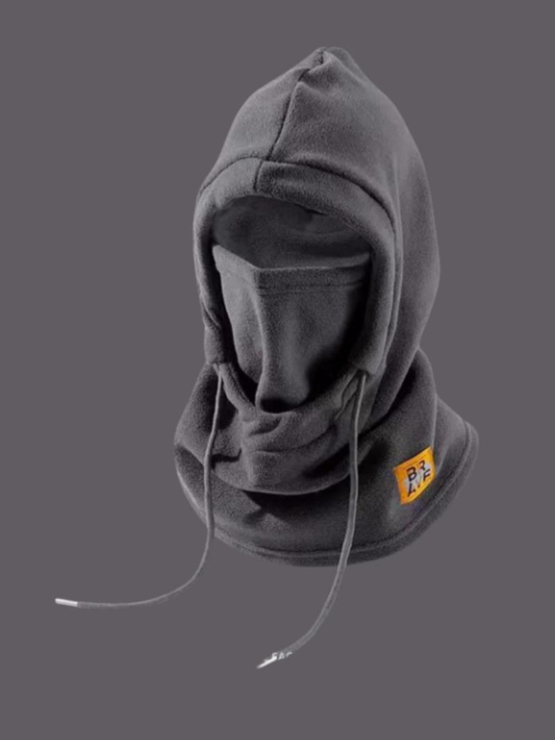 Unisex Solid Color Drawstring Design Hooded Hiking Hat, Casual Windproof Warm Hat for Fall & Winter, Fashion Accessories for Men & Women