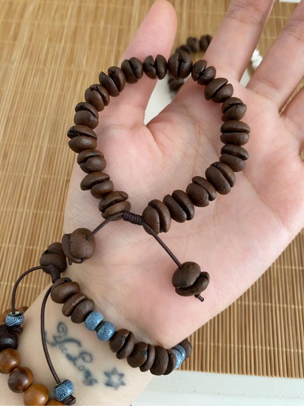 Natural and genuine coffee bean bracelet, cute, trendy, elegant and individual bracelet, fashionable couple bracelet, niche design