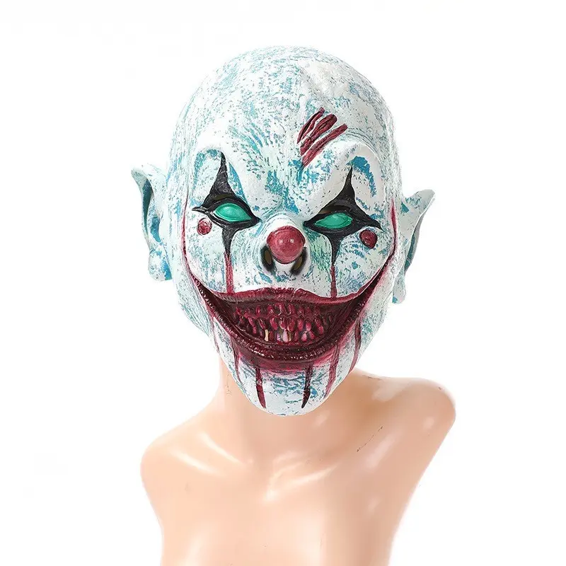 1pc Clown Mask Doll Box Halloween Horror Bloody Clown Mask Scary Headgear Cosplay Props, Perfect for Spooky Events and Costume Parties