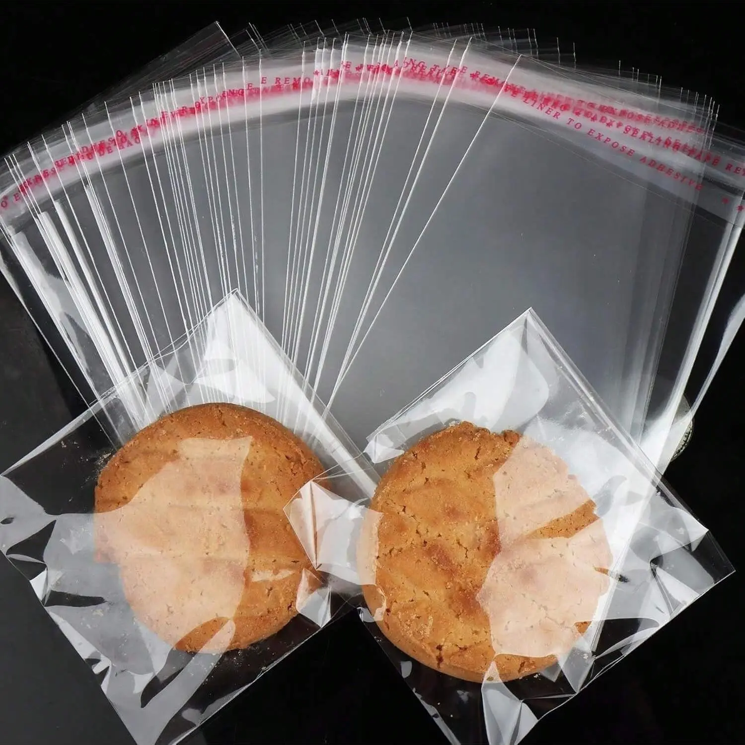 200 Pcs 4x6 Inch Transparent Self-Seal Glass Paper Bags, Reusable, Moisture-Proof, Dust-Resistant, Ideal for Baking, Snacks, Festive Gifts, Party Packs, Gift Wrapping Supplies