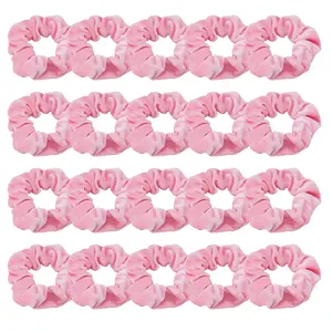 20 Pcs Pink Velvet Scrunchies, Soft Hair Ties for Women Girls Elastic Bobbles Ropes Scrunchie, Cute Hair Accessories for Daily Use