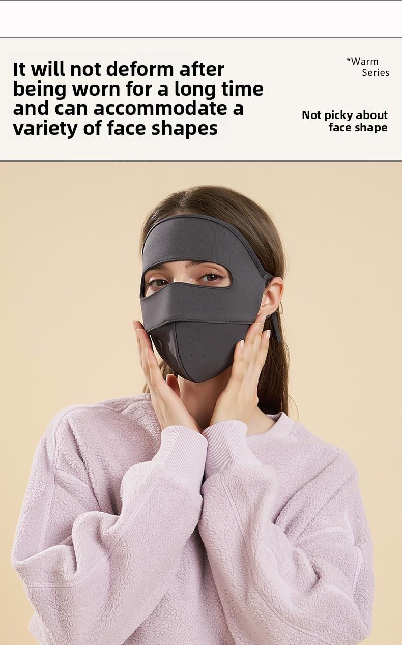 New fish bone warm mask, cold and windproof in autumn and winter, outdoor full face cycling mask, velvet warm mask