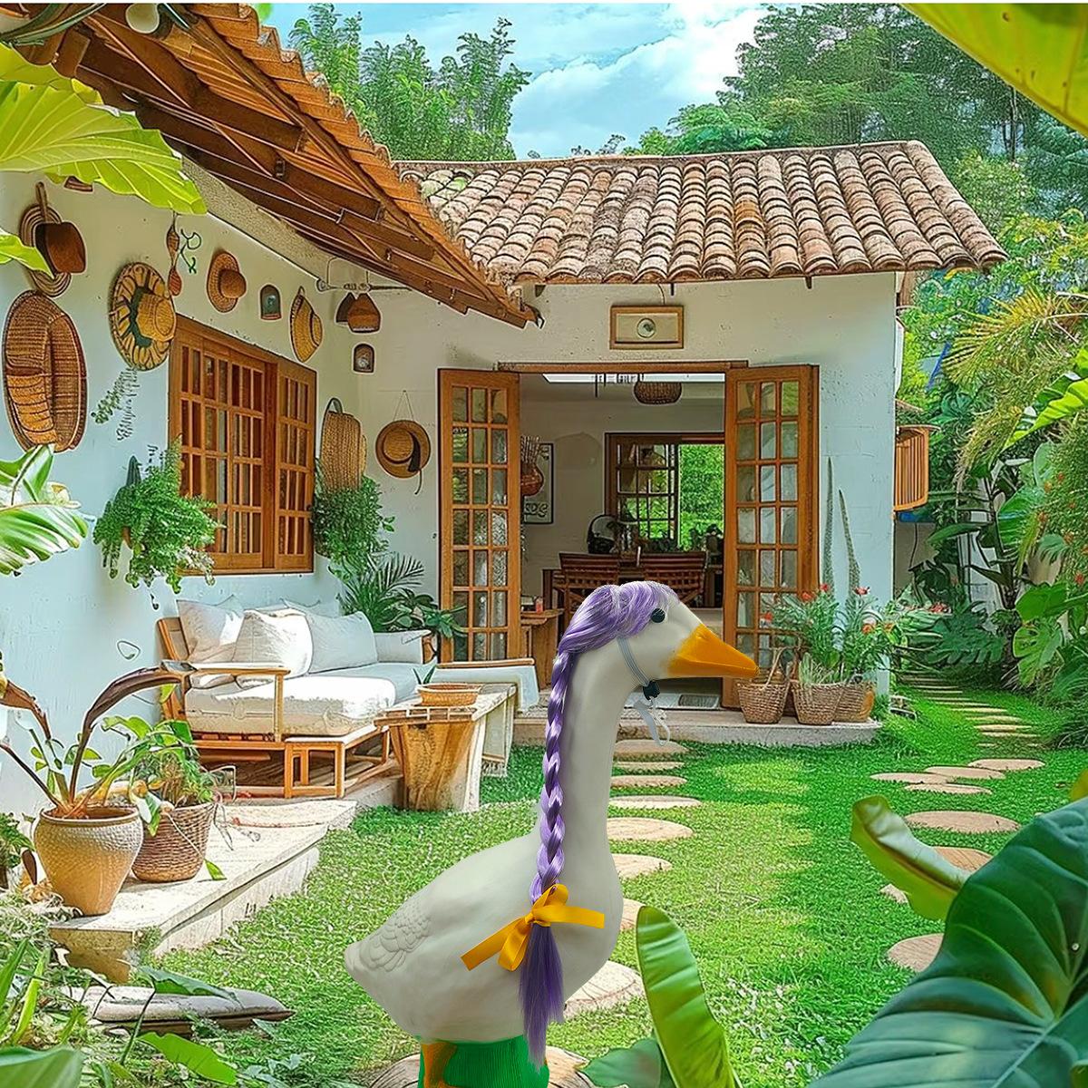 Best-selling handmade crocheted American-style goose wig hat, cute decorative hat, wig headgear Gold Plated Custom Dog Collar portable pu leather tag Reversible Fall Dog Bandanas Breathable Scarf Pumpkin Ghost Pink Candycorn Pet Pattern Set shoes