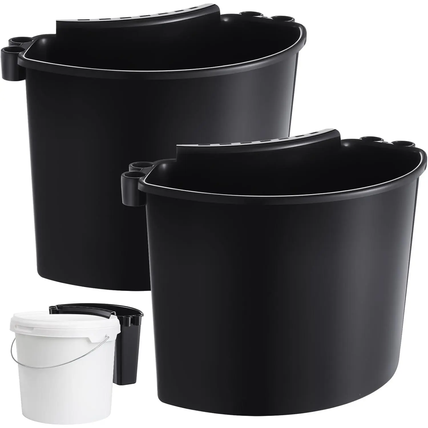 2 Pcs Car Detailing Bucket Organizer 10.2 x 7.8 x 5.5 Inch Car Washing Bucket Caddy Portable Multipurpose Hanging Organizer for Accessories Tool Home Garden Camping Black