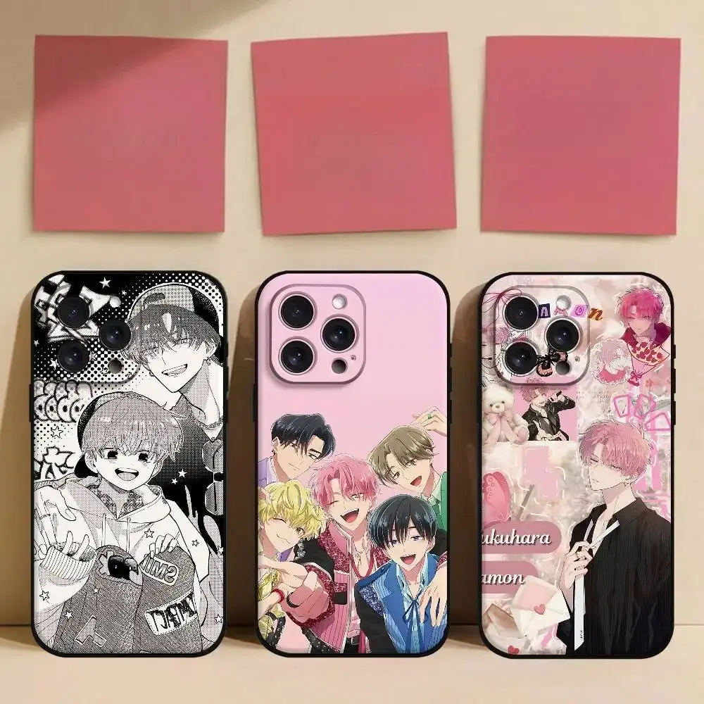 Tamon-kun Ima Docchi? Manga Phone Case Black Silicone Protective Cover Compatible with iPhone 11-17 Pro Max/Plus & Samsung Galaxy S23-S25