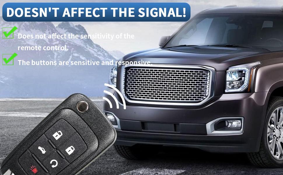 5 Button Key Fob Shell Replacement for Chevy Cruze Camaro Impala Equinox GMC Terrain Buick Regal Lacrosse 2017 2016 2015 2014 2013 2012 2011 2010 OHT01060512 Keyless Entry Remote Flip Car Key Fob Case