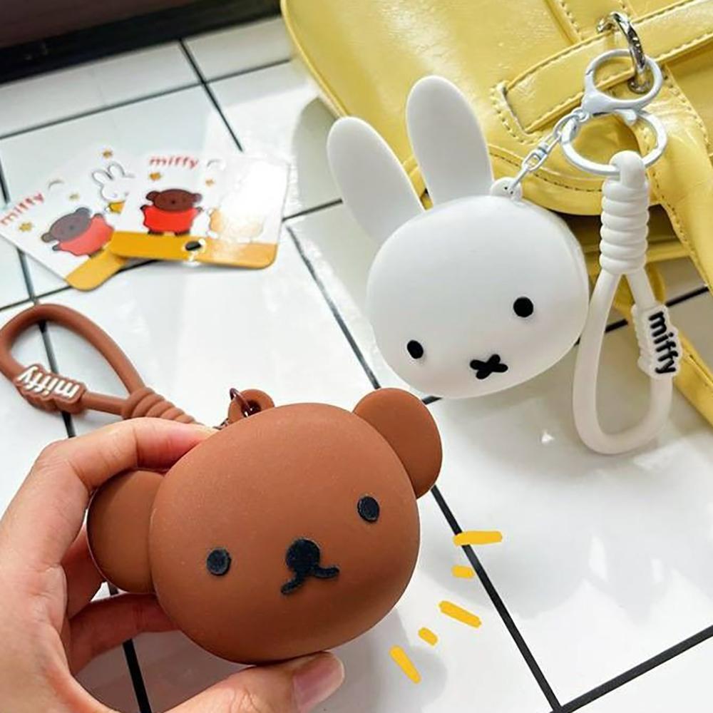 Kawaii Miffy Boris Cute Coin Purse Cartoon Rabbit Soft Silicone Mini Multifunctional Storage Bag Decoration Pendant Girl Gift