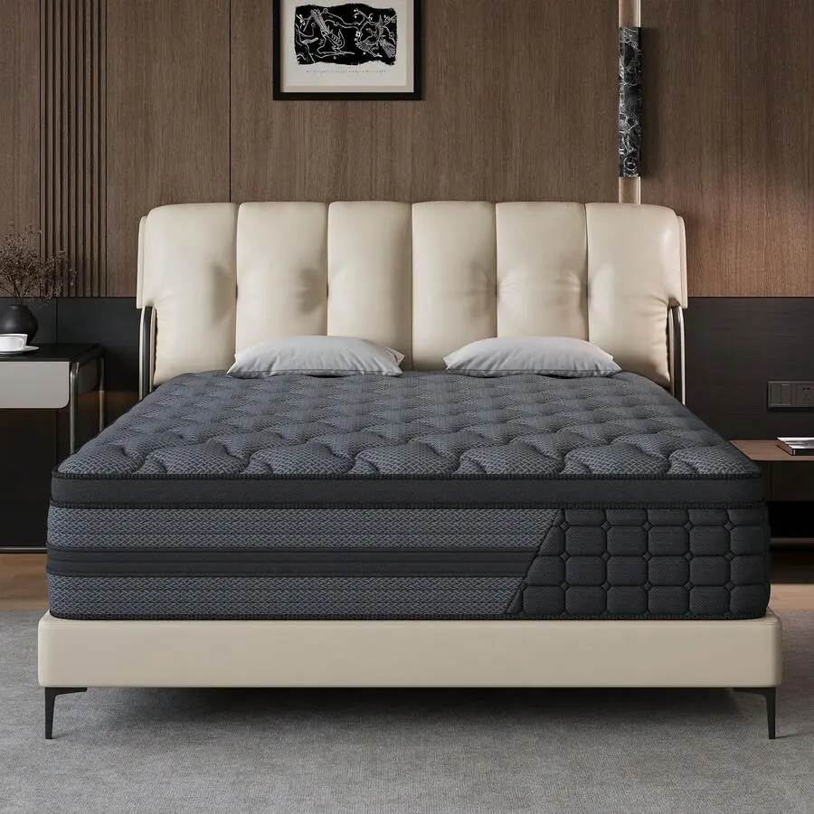 7-Zone Deep Sleep Memory Foam Hybrid Euro Top Mattress - 10/12/14in Sizes - Optimal Lumbar Support - Twin, Full, Queen, King Size Options, Mattress Queen Size