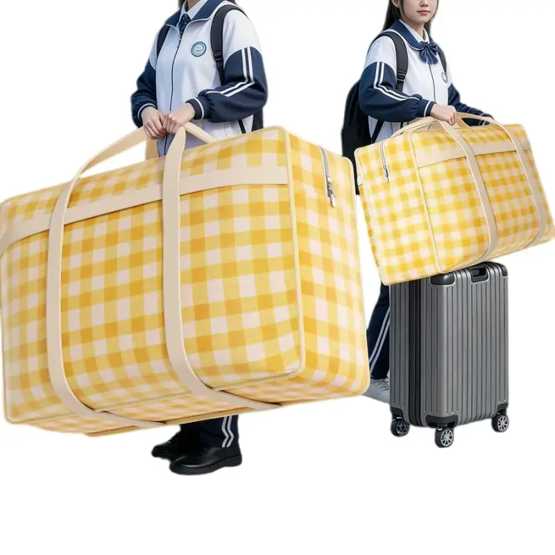 2pcs Large-capacity portable moving bags for packing clothes and quilts, storage bags for traveling, travel storage bags, foldable fabric bag, foldable luggage bags, Portable Travel Essentials