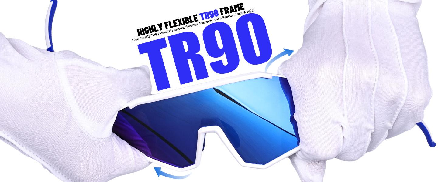 Polarized Kids Sunglasses, Youth Baseball Sunglasses Ultra-Light TR90 Frame UV400 Sports Cycling Glasses for Boys Girls