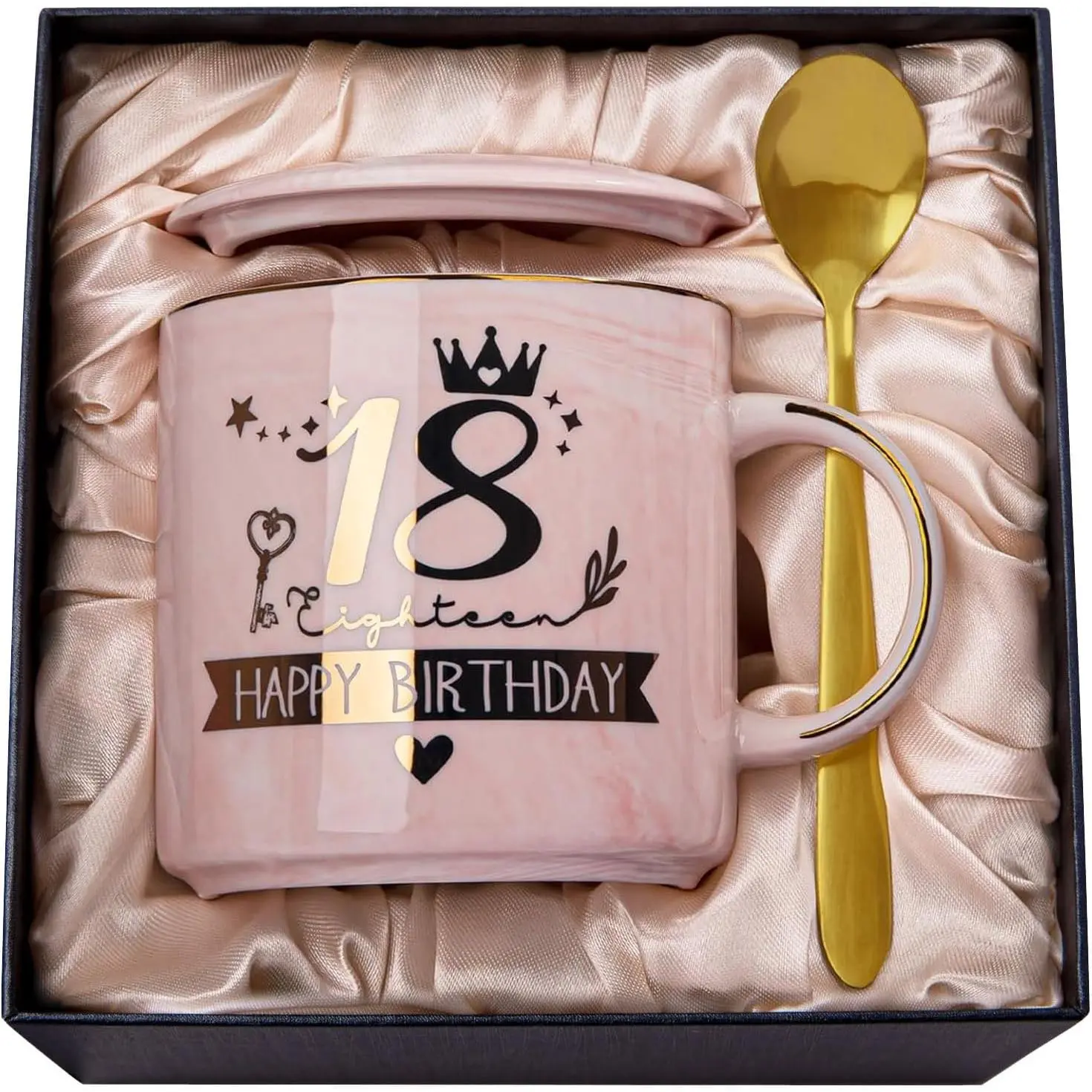 18th Birthday Gifts for Girls, 18 Year Old Girl Birthday Gifts, 14 Oz Mug |   Ideas for 18 Year Old Girl Daughter, Niece, Granddaughter, Presents for 18th Birthday, with Spoon Card  Box