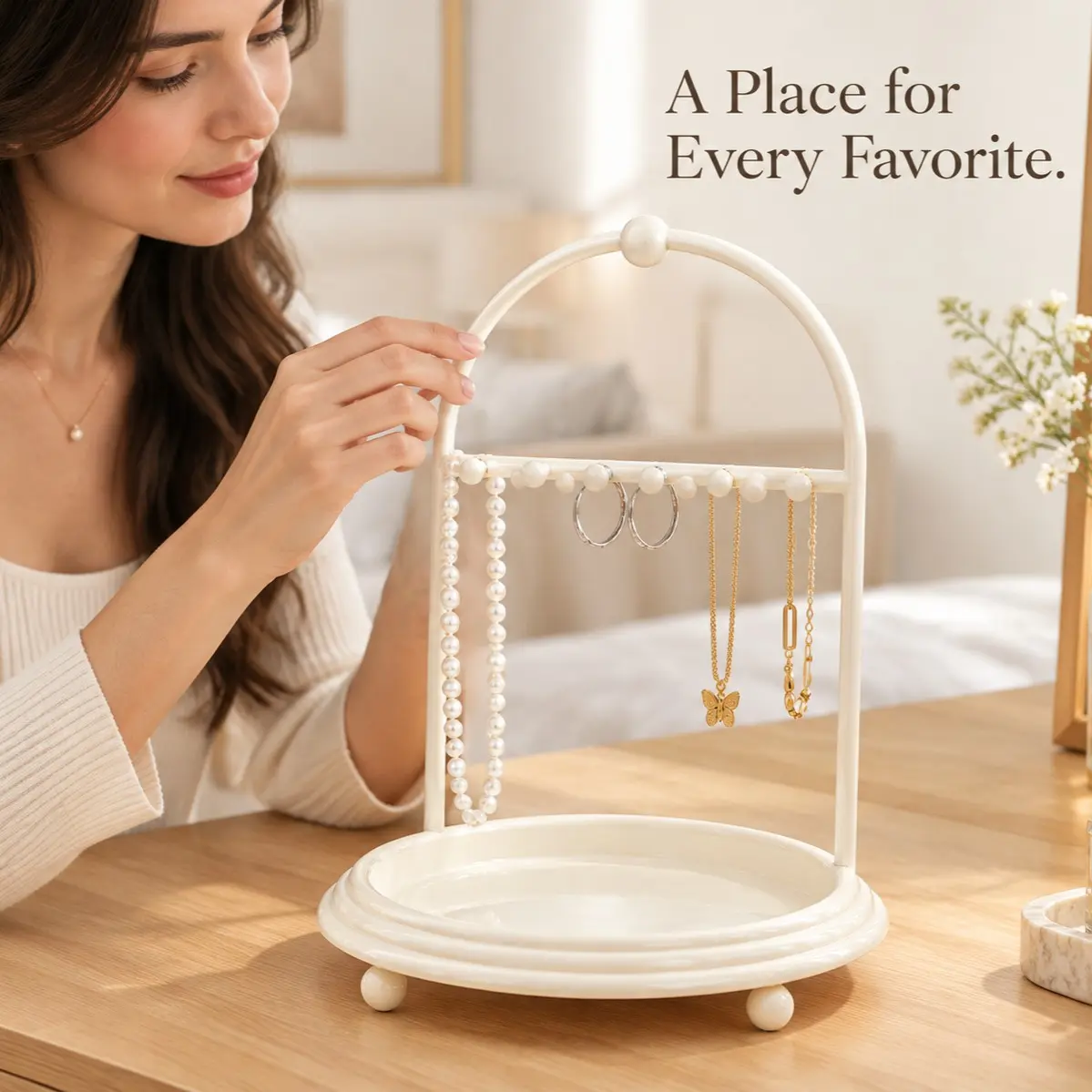 Luxury Jewelry Organizer Rack, Necklace Bracelet Display Stand, Elegant Jewelry Storage Solution, Perfect for Home Decor & Gift Giving