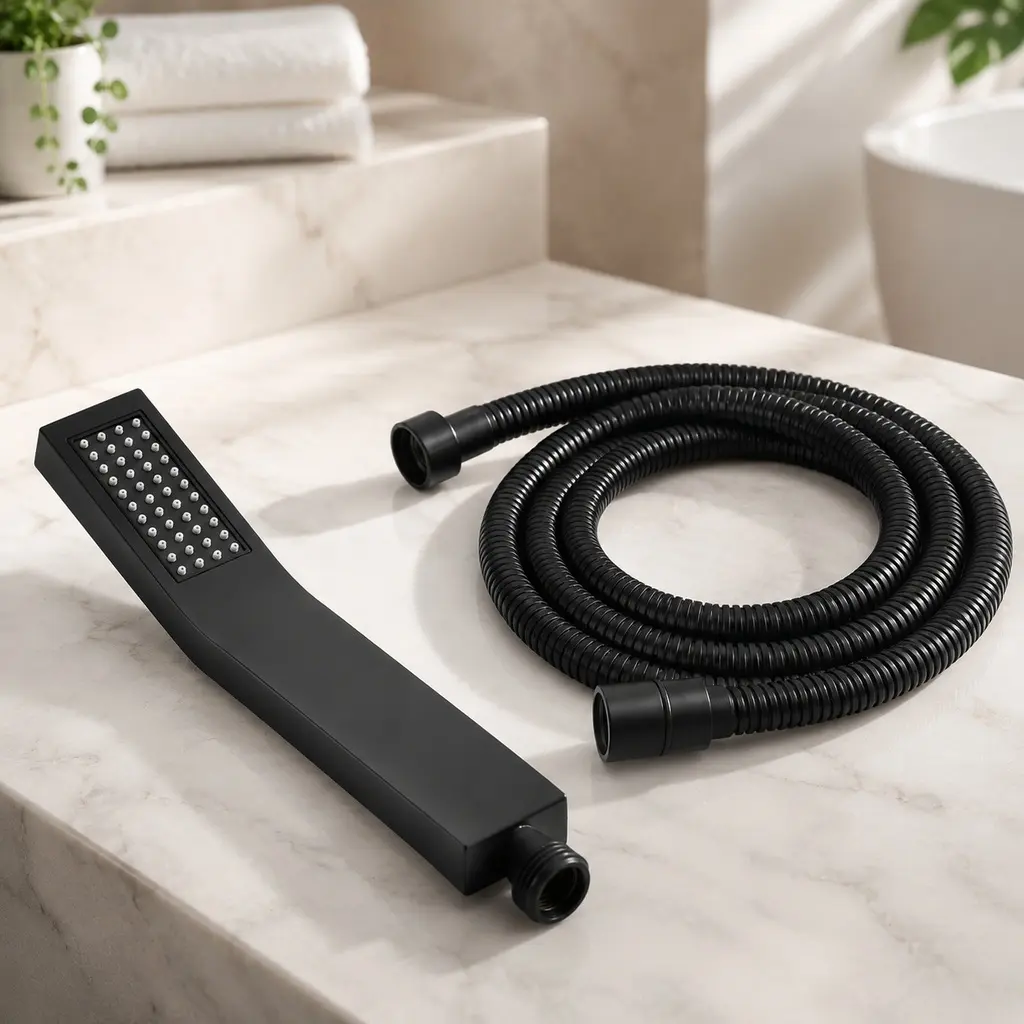 ARCH Matte Black Stainless Steel Handheld Shower Head with 59-Inch Hose, Anti-Clog Silicone Nozzles, High Pressure, Universal G1/2 Thread, Easy Install, Rust & Corrosion Resistant, Bathroom Shower Sprayer for Shower Replacement, Matte Black Color Opt