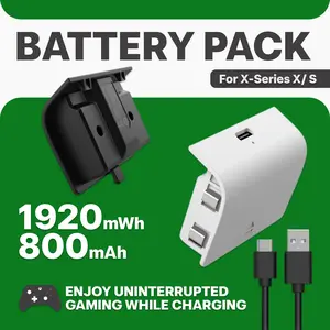 800mAh Rechargeable Battery Pack with Charging Cable, Long-Lasting Power for Xbox Series X/S Controller, Gaming Accessories, Game Console Accessories