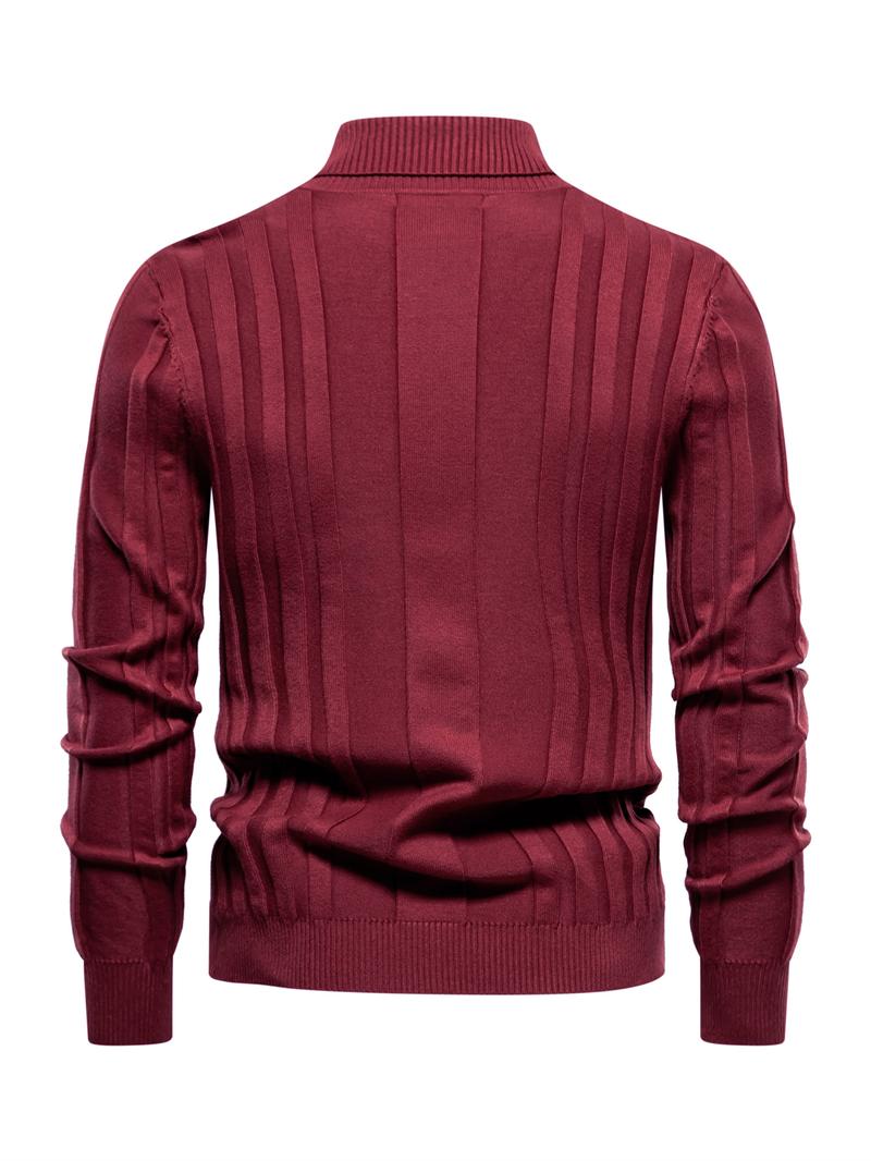 Men's Solid Turtleneck Sweater, Regular Fit Casual Long Sleeve Jumper for Fall & Winter, Men's Knitwear for Daily Wear Men's Solid Turtleneck Sweater, Regular Fit Casual Long Sleeve Jumper for Fall & Winter, Men's Knitwear for Daily Wear