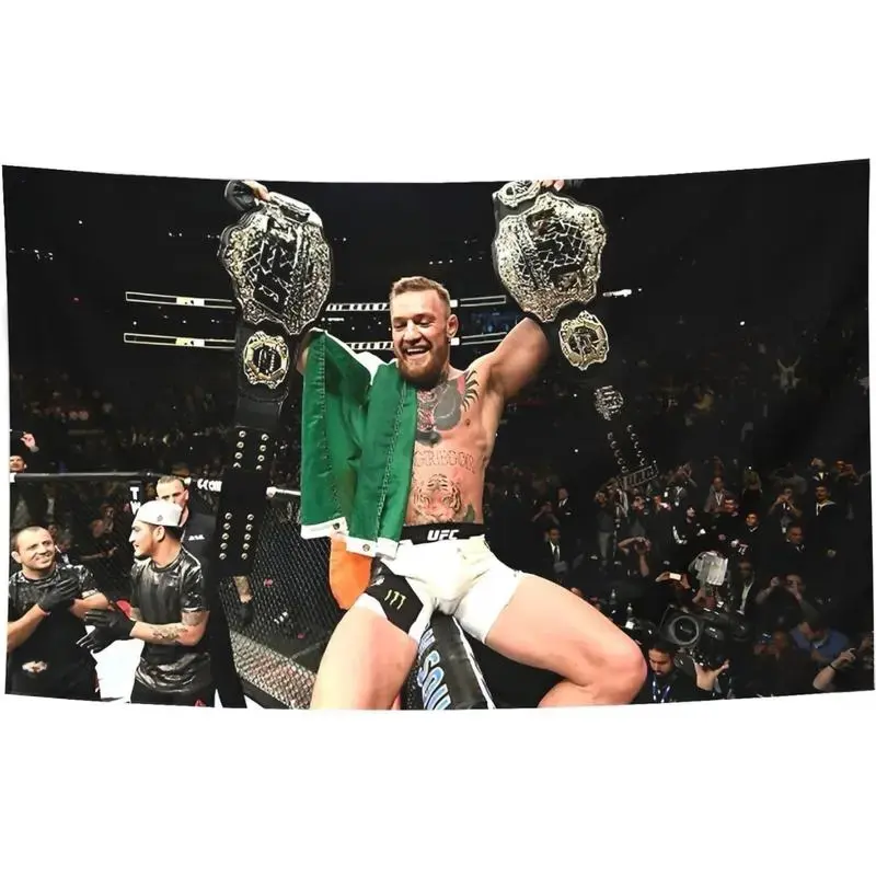 Conor McGregor Boxing Flag Tapestry Funny Poster Durable Man Cave Wall Tapestry for College Dorm Room Decor Banners Ornaments Y2K Indie Room Decor Wall Tapestry