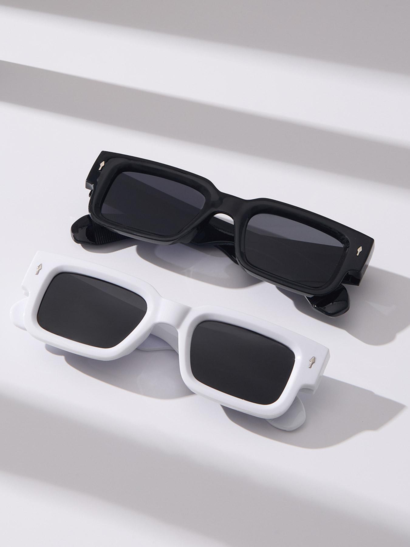 Square Frame Trendy Casual Sunglasses, Lightweight Durable UV Sun-Protective Sporty Shades for Women and Men, Travel Essentials and Back-to-School Gifts, High Quality Sunglasses for Fall Outdoor, Great His & Hers Gifts