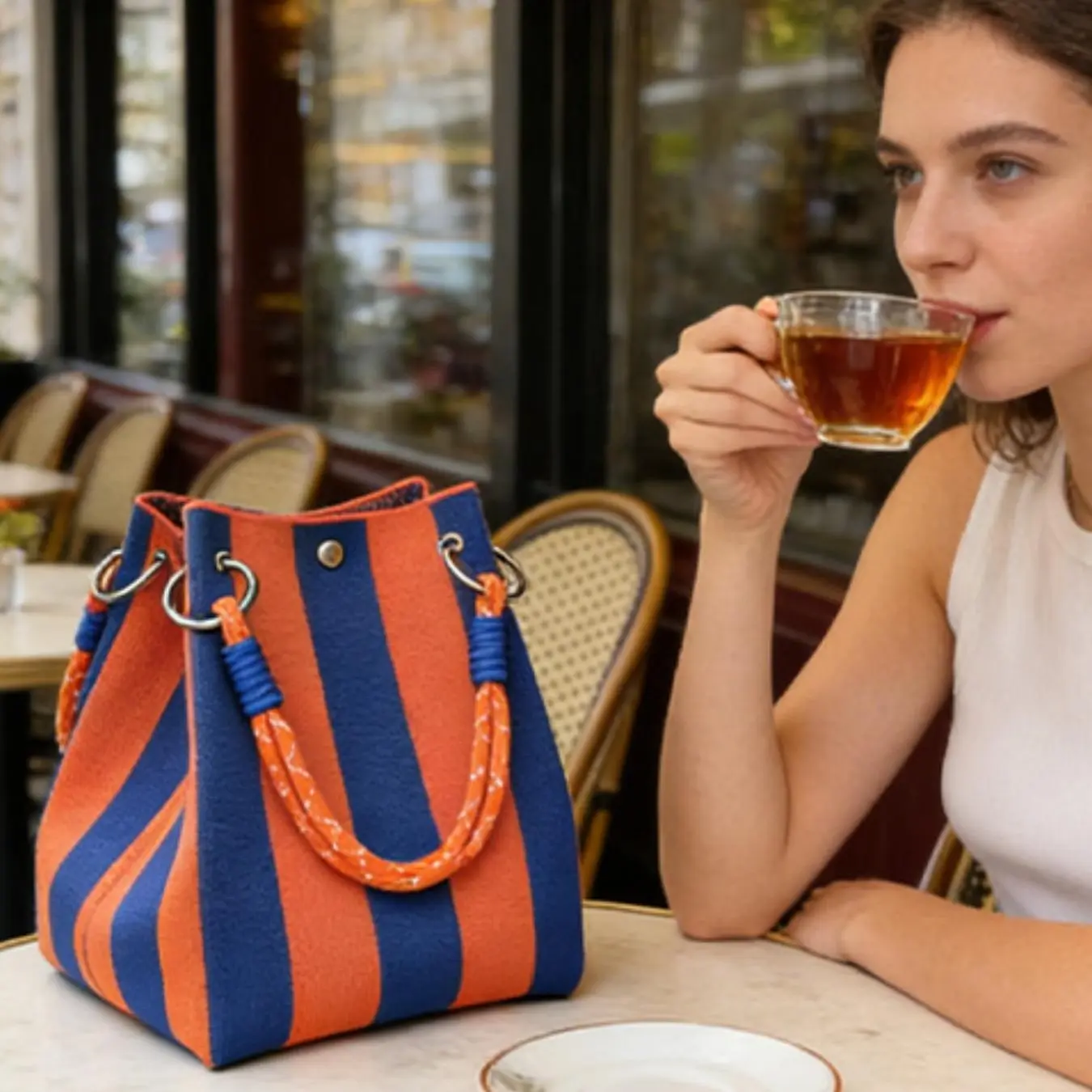 Feng Shui Bucket Bag, Fashionable Bucket Bag, Braided Fashion Prosperity Bag, Knitted Handbag, Single Shoulder Bag, Women's Vacation Bag, Aesthetic Handbag, 1pcs