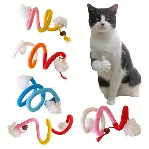 1 colorful interactive cat biting rope toy - cat biting rope cat toy self-hi to relieve boredom biting rope cat teasing stick cat teasing artifact