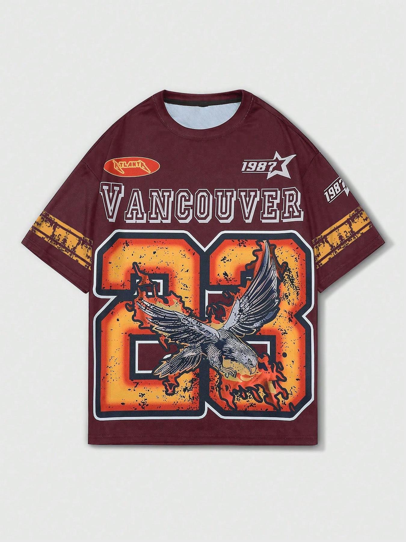 Men's Eagle Print Round Neck Graphic Tee, Regular Fit Casual Short Sleeve T-Shirt for Summer, Men's Top for Daily Wear, Streetwear, Casual Style Tee