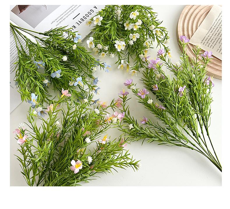 7-branch artificial baby's breath flowers for wedding hall floral arrangements, small bunches of artificial plants for home decoration