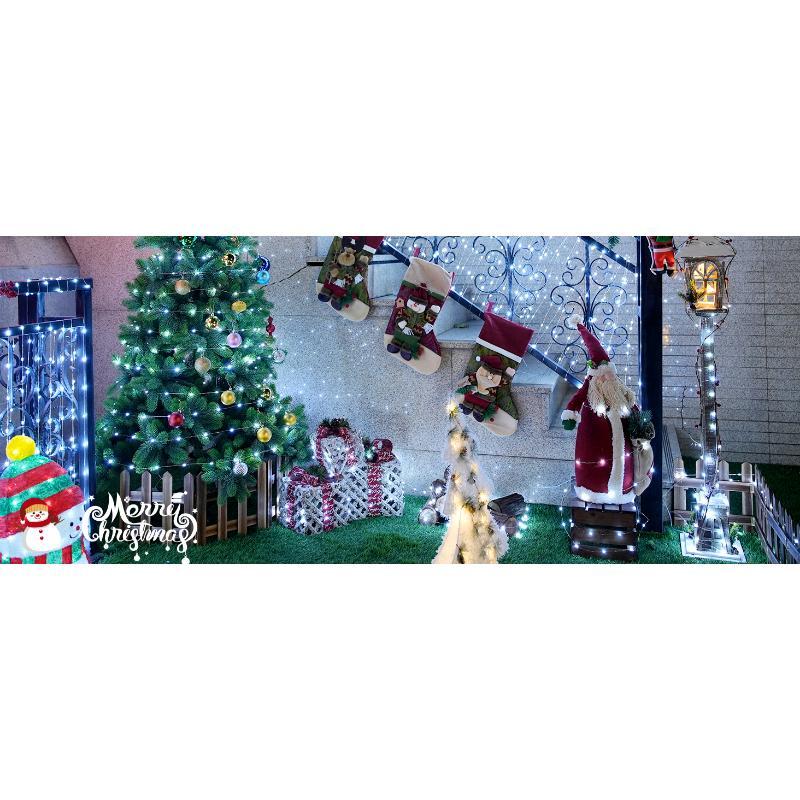 2 Pack Solar String Lights Outdoor Waterproof, Each 33FT 100 LED Outdoor, 8 Modes White Fairy Light for Outside Yard Tree Patio Garden Wedding Christmas Decorations