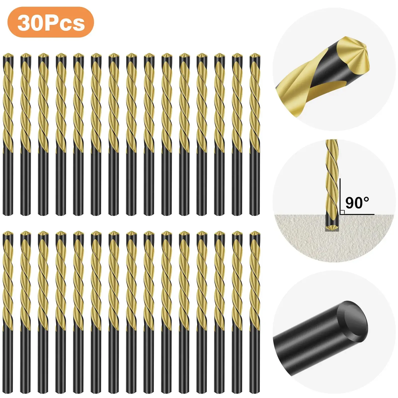 Drywall Cutting Bits Set 30Pcs M2 Steel Rotary Router Cutter Bits 5/32" Shank 7/8" Cutting Depth Power Tool Accessories for Contractors
