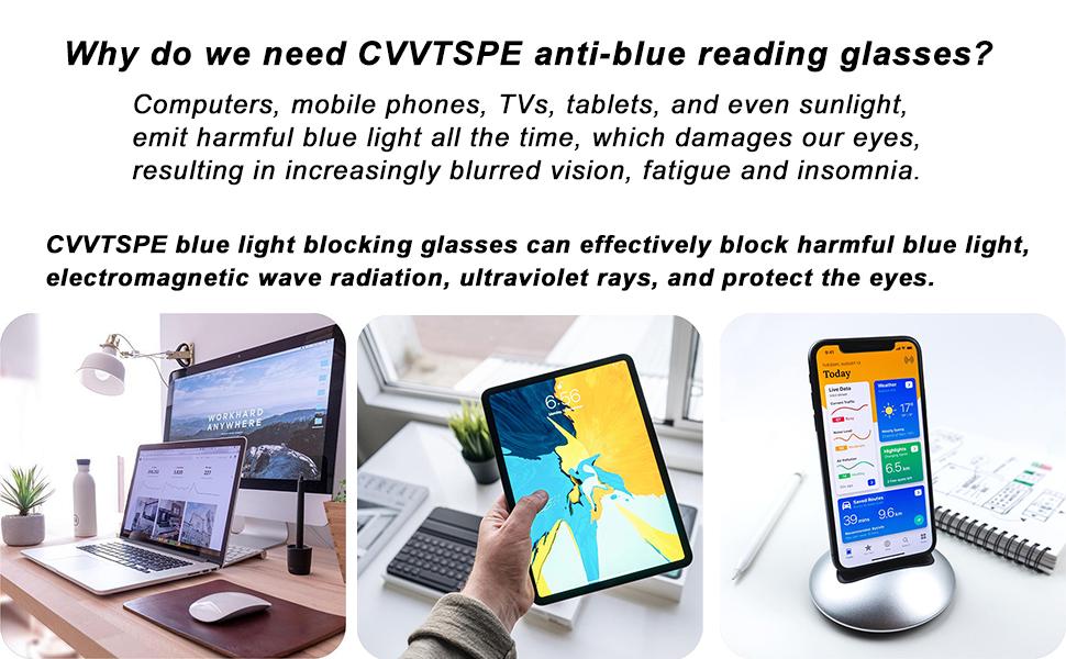 3 Pack Reading Glasses Blue Light Blocking Stylish Cat Eye Computer Readers Anti Eyestrain & Glare for Women