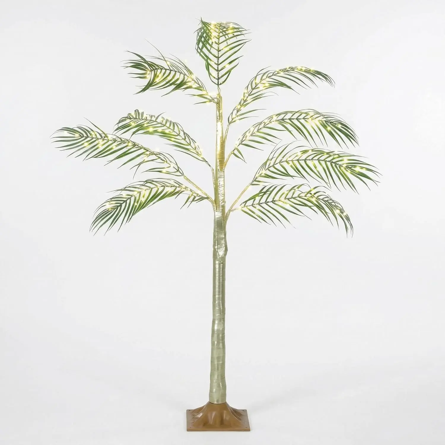 180-LED Artificial Palm Tree – Warm White Lights with Timer & 4 Modes, Outdoor Holiday Decor for Garden, Patio & Yard