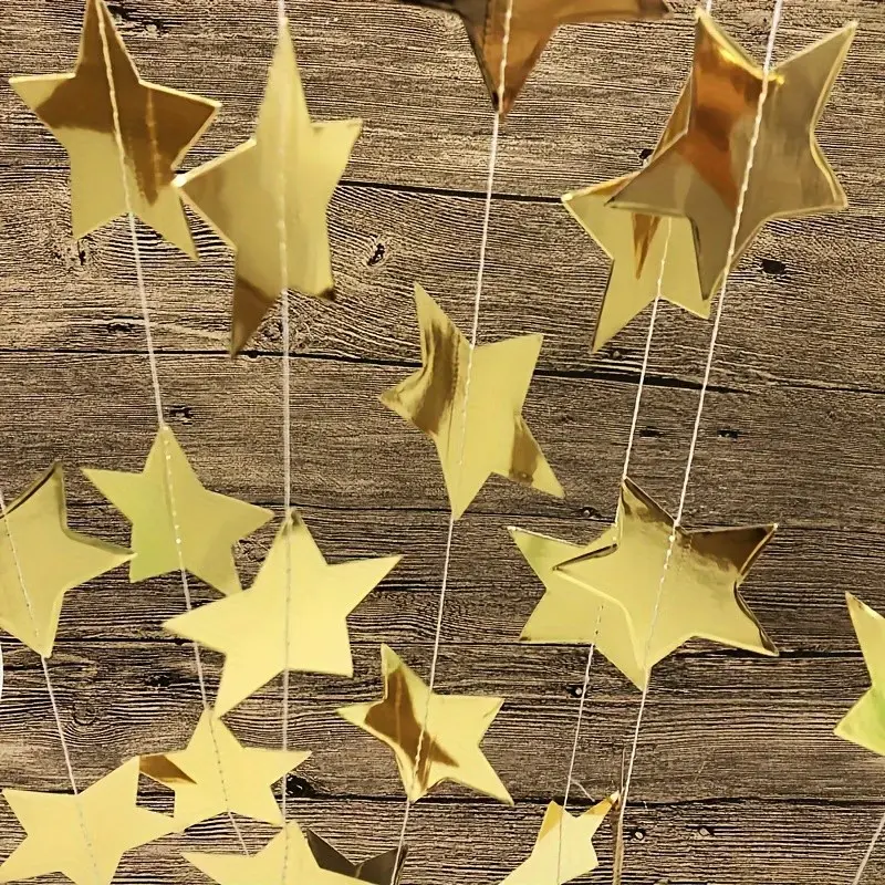 4m Star Glitter Banner Set, Perfect for Party Decor, Birthday Gifts, Crafts, No Power Required, Ideal for Celebrations