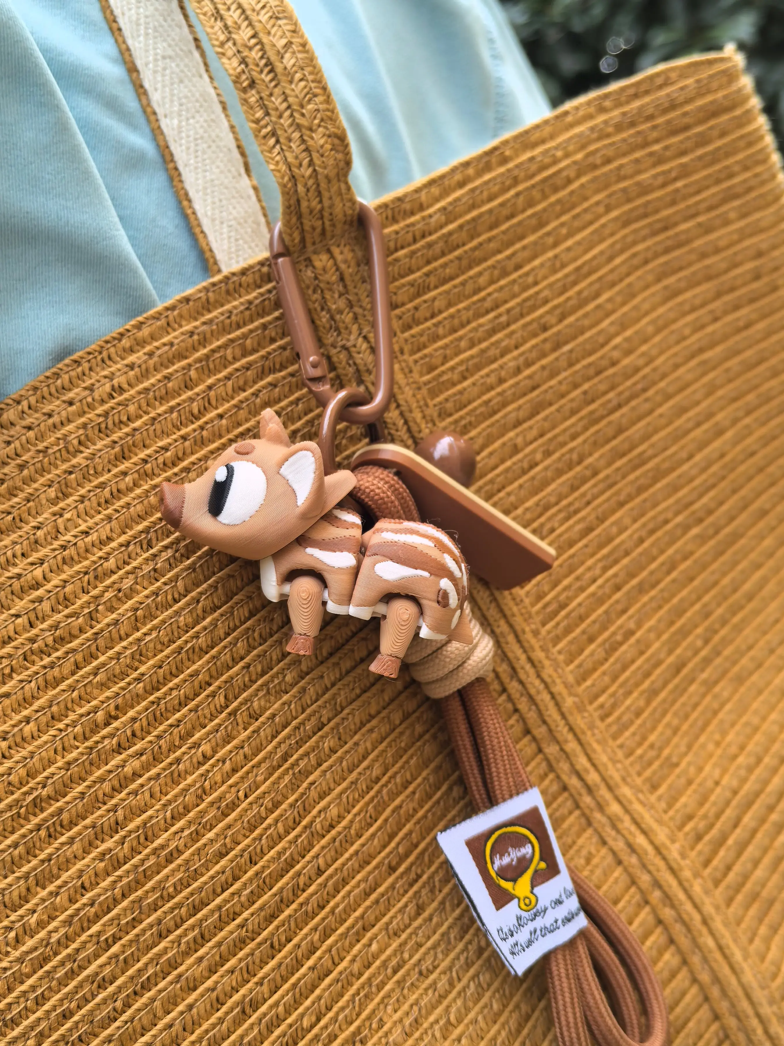 Animal Theme Keychain, Multi-Jointed Wild Pig Design, Backpack Charm, Nylon Strap, Ideal Gift, Adult Accessory, Not for Kids Under 14