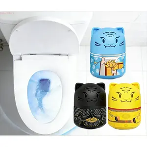 Cute Tiger Design Automatic Toilet Bowl Cleaner Tablets, Drop-In Tank Freshener Creates Blue Water, Removes Hard Water Stains And Toilet Rings, 3 Scents Bathroom Cleaner For Apartments Dorms Students And Renters
