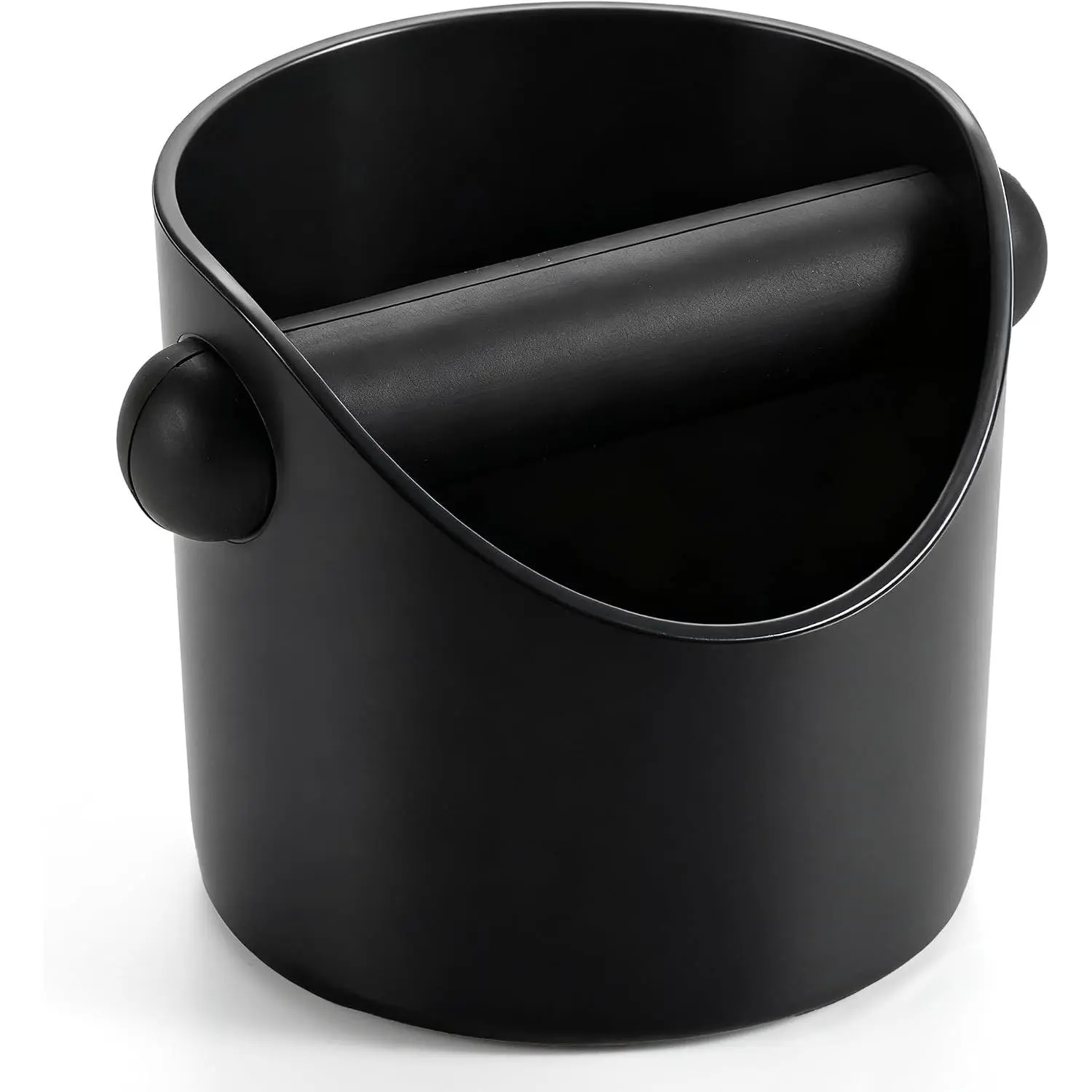 Espresso Knock Box - Premium Knock Box for Espresso Machines with Non-Slip Base, Includes Brush and Dust Blower, Knock Box Espresso Accessory for Home, Suitable for 51-53mm Knock Box(Black)