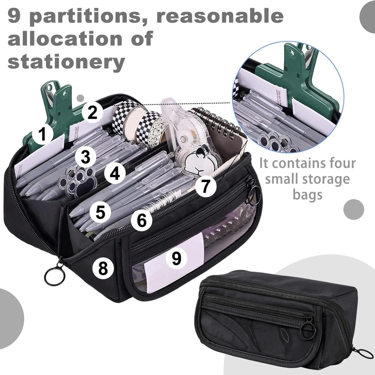 Large Capacity Canvas Pencil Case, Simple Handheld Stationery Box for Office School Men Women, Portable Makeup Bag, Ideal Back-To-School Gift